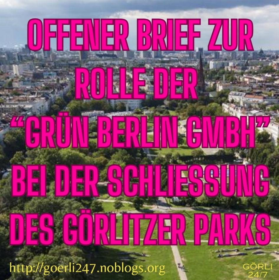 Offener Brief an Grün Berlin