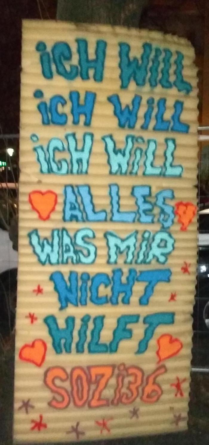 Streetart: Ich will ich will ich will - alles was mir nicht hilft